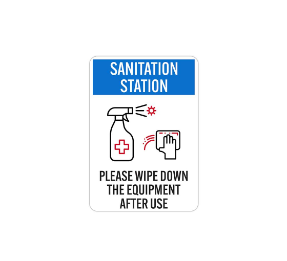 Please Wipe Down The Equipment After Use Plastic Sign