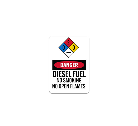 OSHA Diesel Fuel No Smoking No Open Flames Plastic Sign
