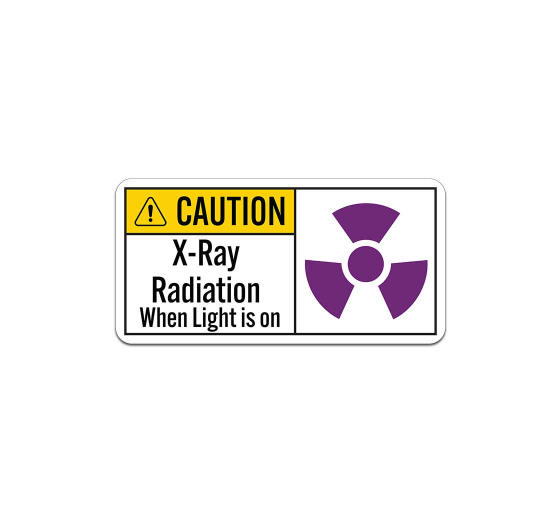 ANSI X Ray Radiation When Light Is On Plastic Sign