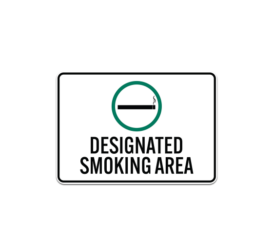 Designated Smoking Area Plastic Sign