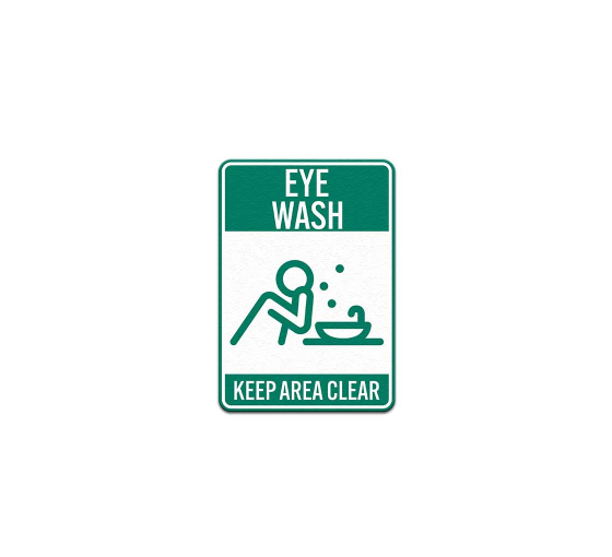 Eyewash Keep Area Clear Decal (Non Reflective)
