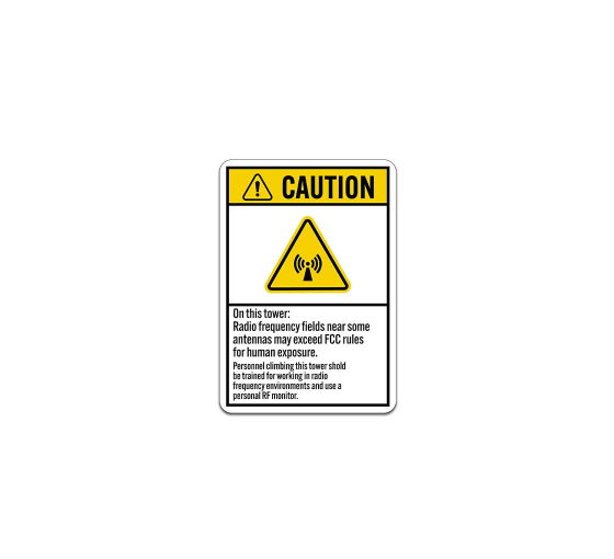 ANSI Caution RF Hazard Plastic Sign
