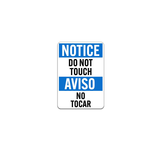 Bilingual OSHA Do Not Touch Plastic Sign