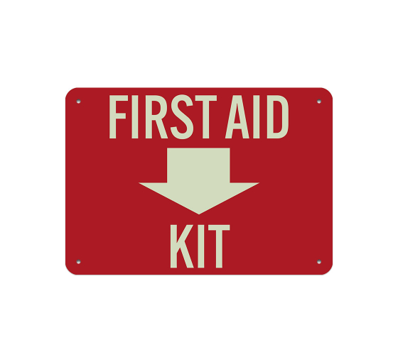 First Aid Kit Aluminum Sign (Glow In The Dark)
