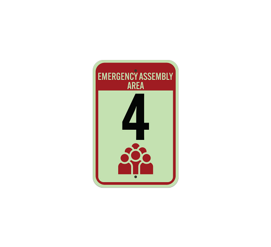 Emergency Assembly Area Aluminum Sign (Glow In The Dark)