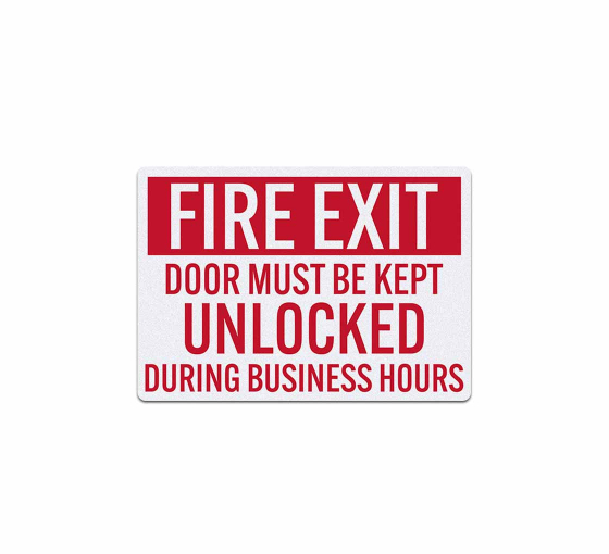 Fire Exit Keep Door Unlocked Decal (Reflective)