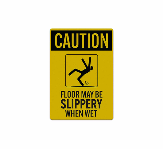 Floor May Be Slippery When Wet Decal (Reflective)