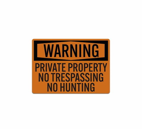 OSHA Warning Private Property Decal (Reflective)