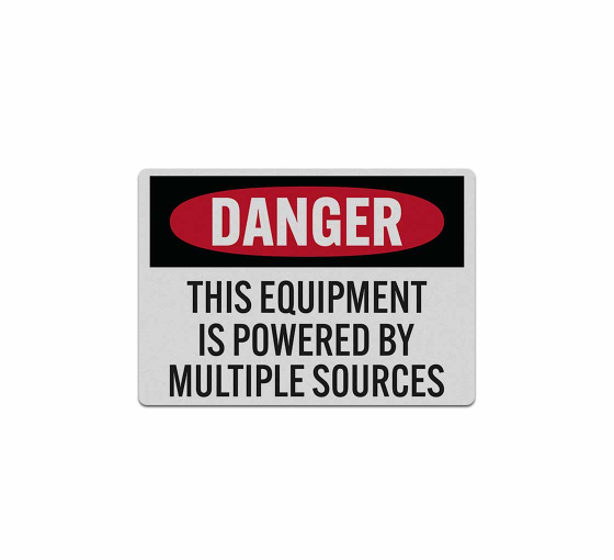 This Equipment Is Powered By Multiple Sources Decal (Reflective)