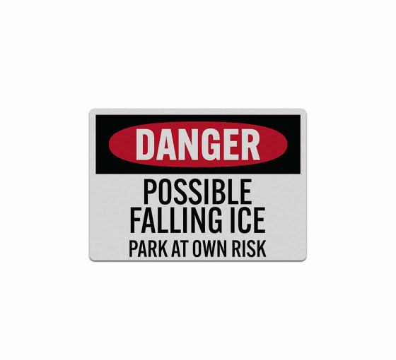 Falling Ice Park At Own Risk Decal (Reflective)