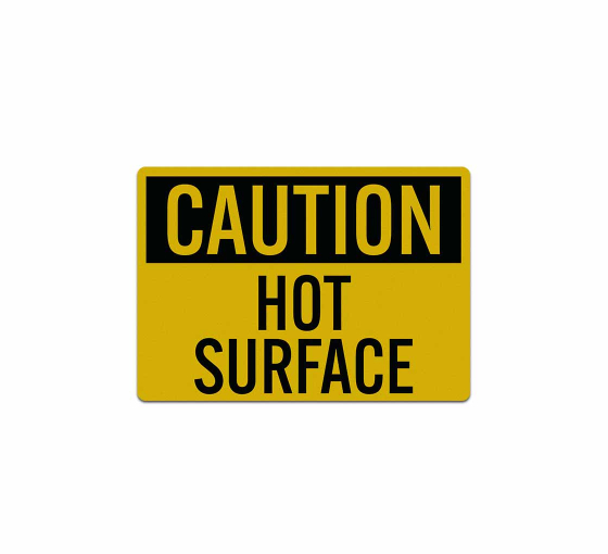 Caution Hot Surface Decal (Reflective)