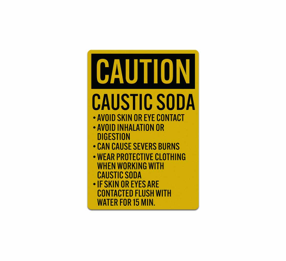OSHA Caustic Soda Avoid Contact Decal (Reflective)