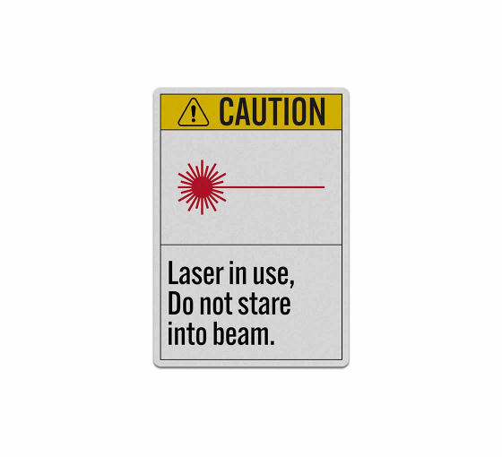 Laser In Use Do Not Stare Decal (Reflective)