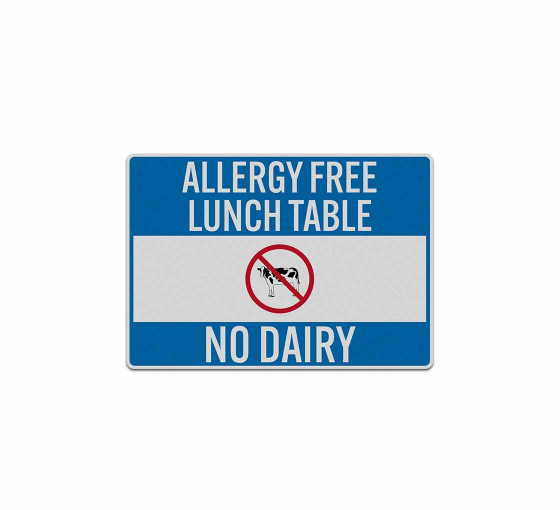 Allergy Free Lunch Table No Dairy Decal (Reflective)