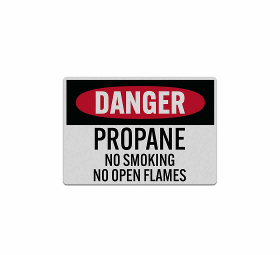 OSHA Propane No Smoking No Open Flames Decal (Reflective)