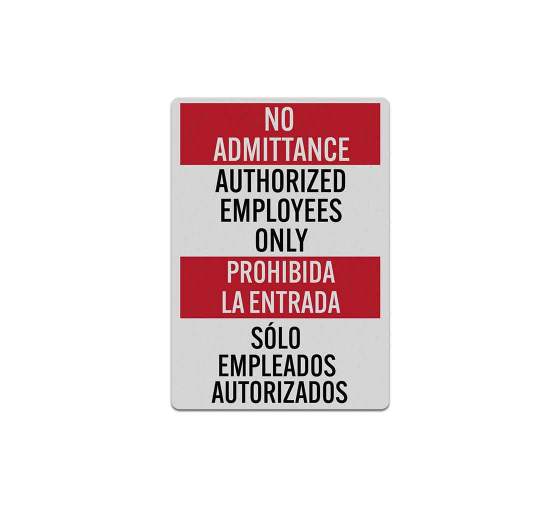 Bilingual Authorized Employees Only Decal (Reflective)