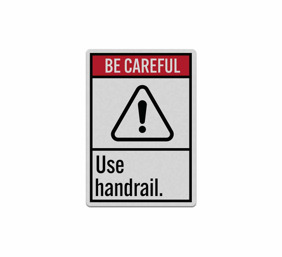 Be Careful Use Handrail Decal (Reflective)