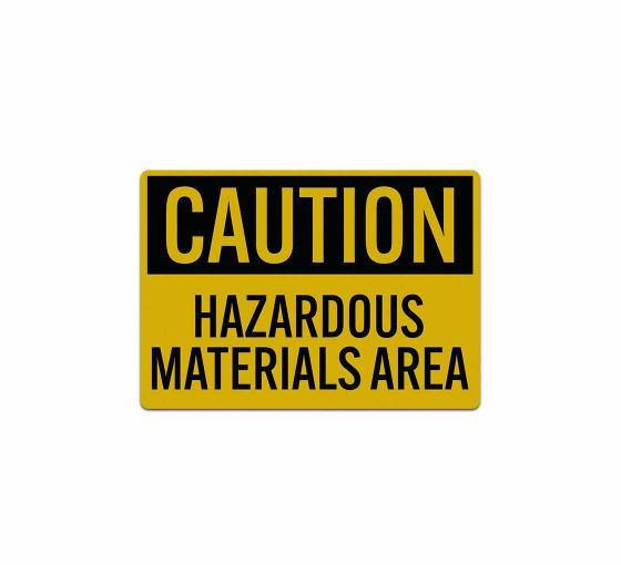 Caution Hazardous Material Area Decal (Reflective)