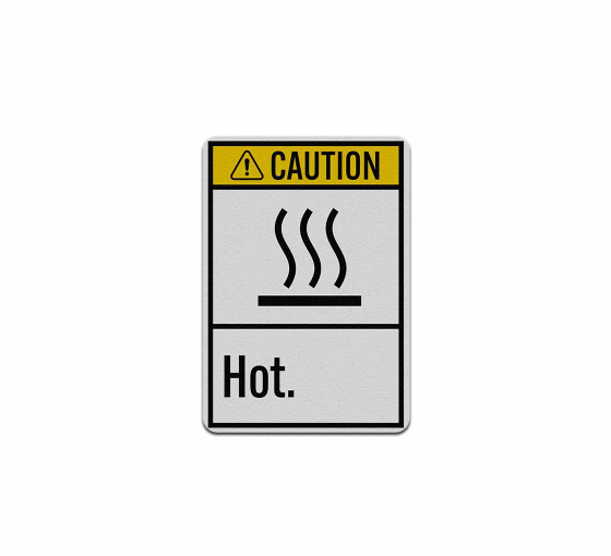ANSI Caution Hot Decal (Reflective)