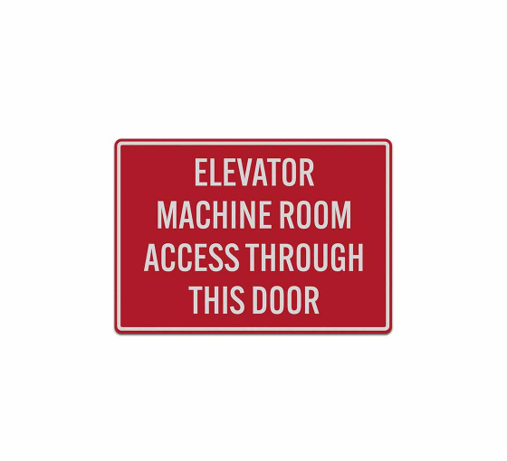 Bilingual Elevator Machine Room Access Decal (Reflective)