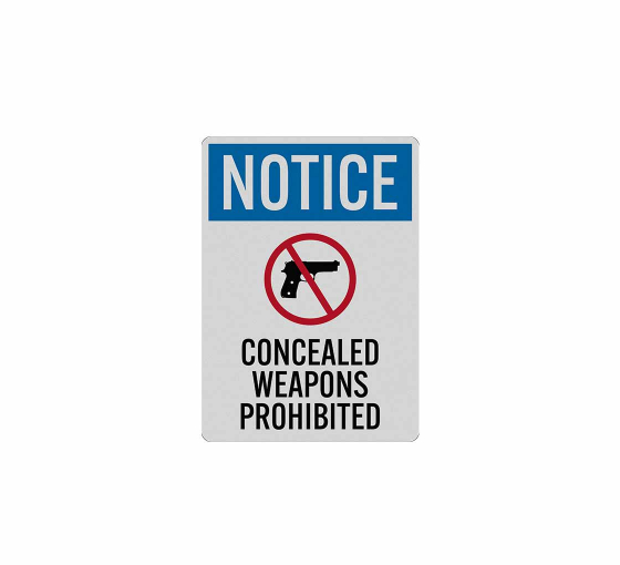 Concealed Weapons Prohibited Decal (Reflective)