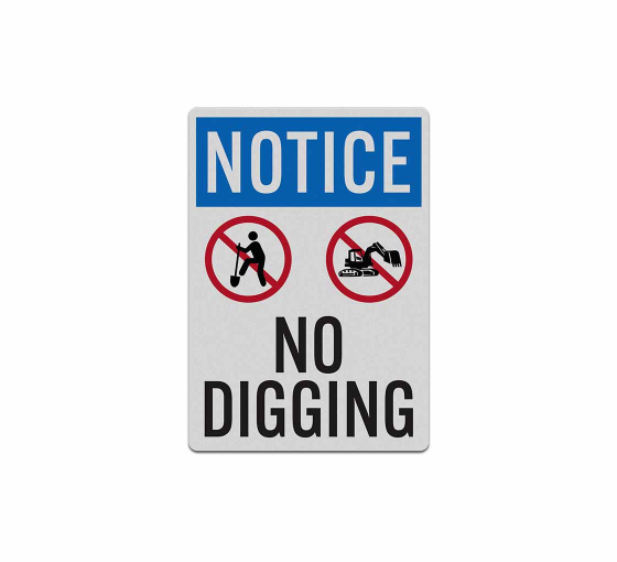 OSHA No Digging Decal (Reflective)
