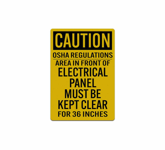 Area In Front Of Electrical Panel Must Be Kept Clear Decal (Reflective)