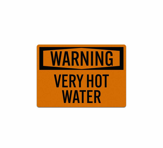 OSHA Warning Very Hot Water Decal (Reflective)