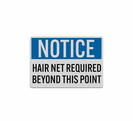 OSHA Notice Hair Net Required Decal (Reflective)