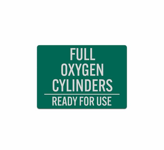 Full Oxygen Cylinders Ready For Use Decal (Reflective)