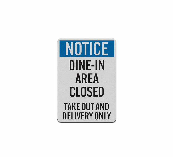 Dine In Area Closed Decal (Reflective)