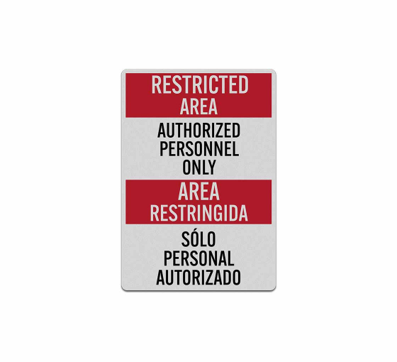 Bilingual Restricted Area Decal (Reflective)
