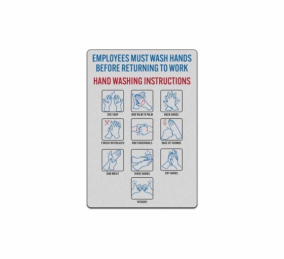 Employees Must Wash Hands Decal (Reflective)