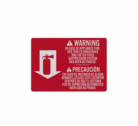 Bilingual Fire Extinguisher Instruction Decal (Reflective)