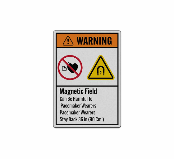 ANSI Pacemaker Wearers Stay Back Decal (Reflective)