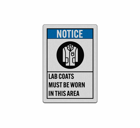 ANSI Lab Coats Must Be Worn Decal (Reflective)