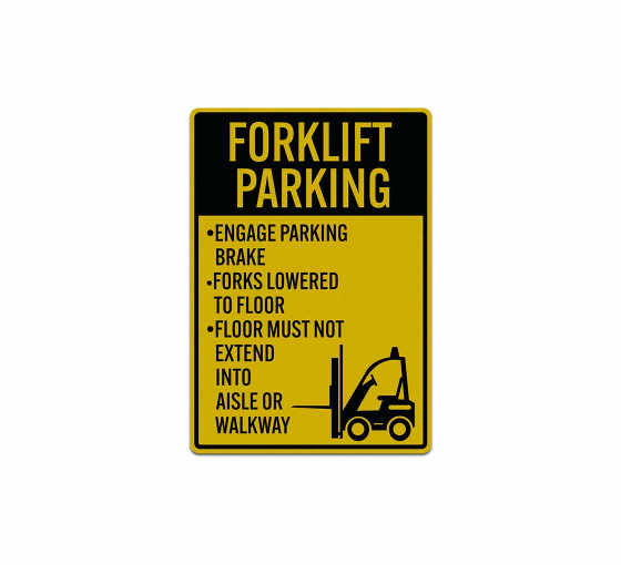 Forklift Parking Rules Decal (Reflective)