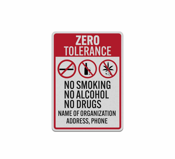No Smoking No Alcohol No Drugs Decal (Reflective)