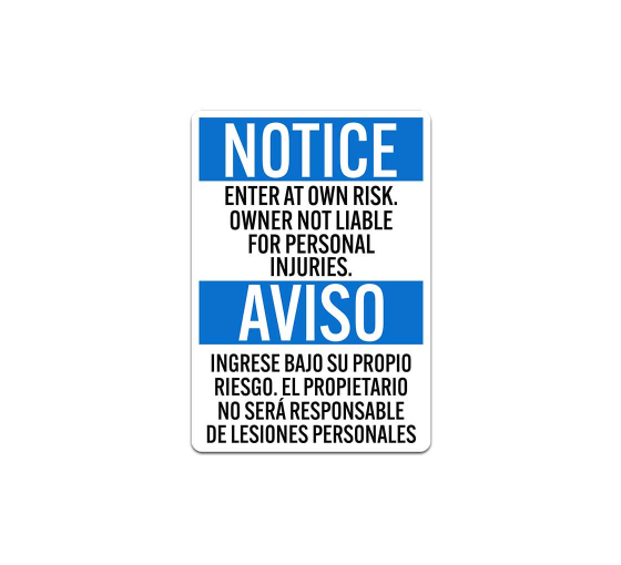 Bilingual Notice Company Not Responsible Decal (Non Reflective)