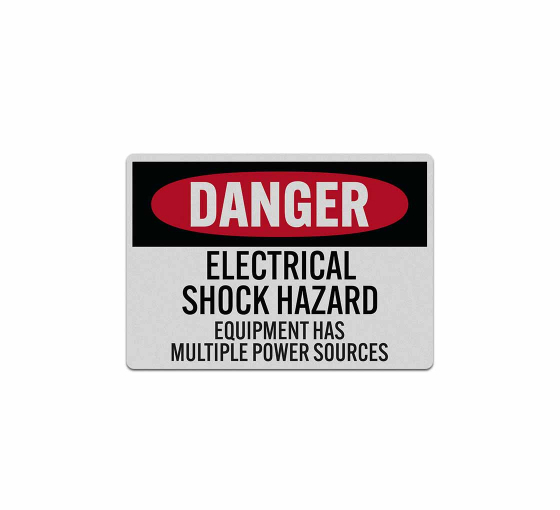 OSHA Electrical Shock Hazard Equipment Decal (Reflective)