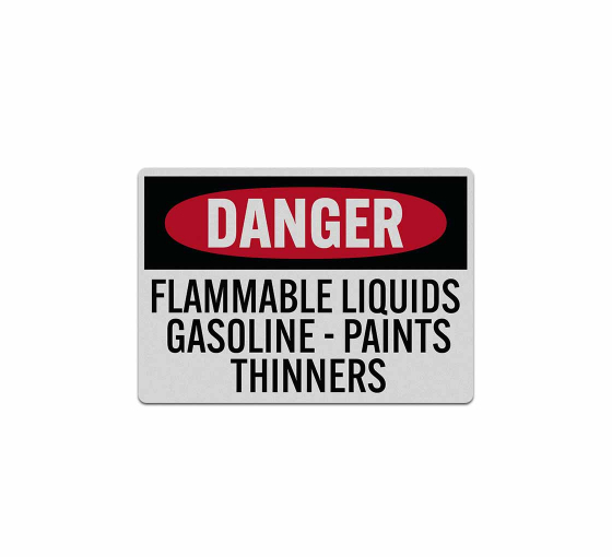 OSHA Flammable Liquids Gasoline Decal (Reflective)