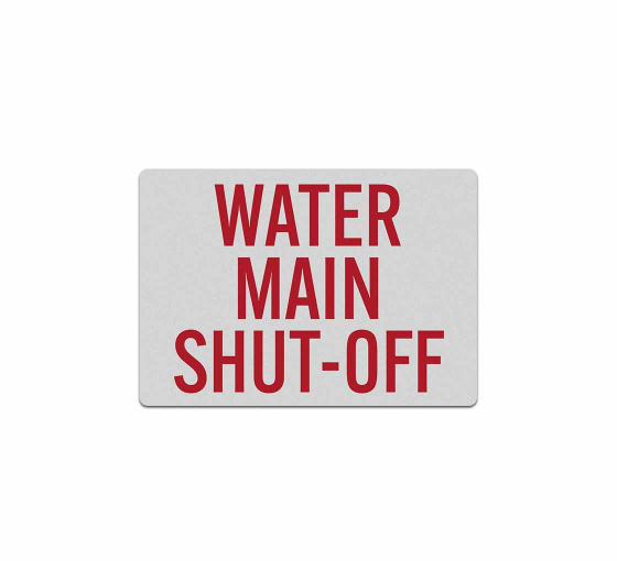 Fire & Emergency Water Main Shut Off Decal (Reflective)