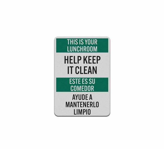 Bilingual This Is Your Lunchroom Help Keep It Clean Decal (Reflective)