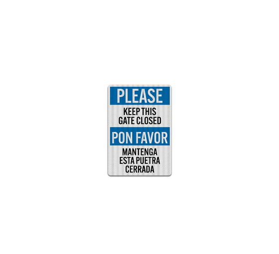 Bilingual Keep This Gate Closed Decal (EGR Reflective)