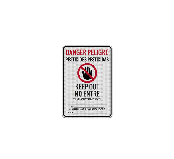 Bilingual Danger Keep Out Aluminum Sign (EGR Reflective)