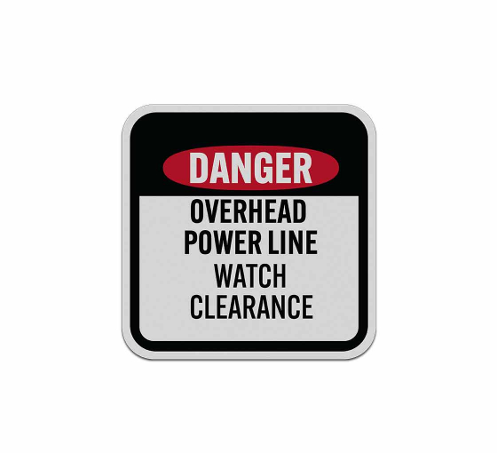 Danger Overhead Power Line Aluminum Sign (Reflective)