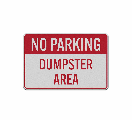 No Parking Dumpster Area Aluminum Sign (Reflective)