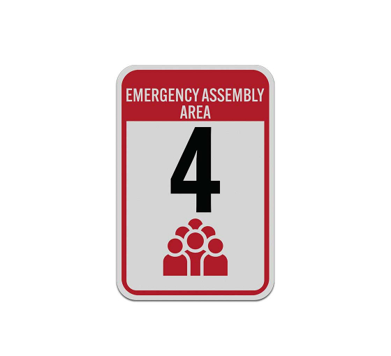 Emergency Assembly Area Aluminum Sign (Reflective)