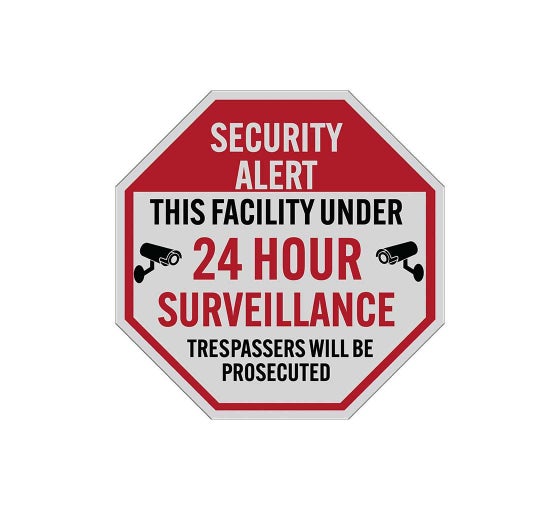 Video Security Surveillance Aluminum Sign (Reflective)