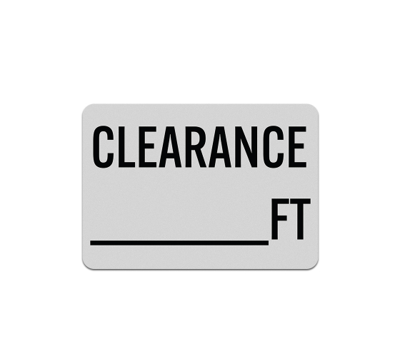 Write-On Clearance Ft Aluminum Sign (Reflective)